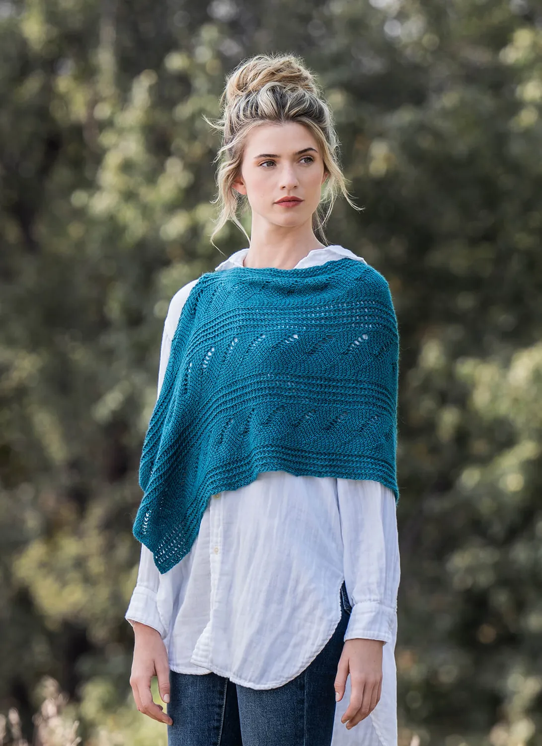 Blue Sky Fibers Coastal Waves Tunisian Wrap Häkelanleitung PDF