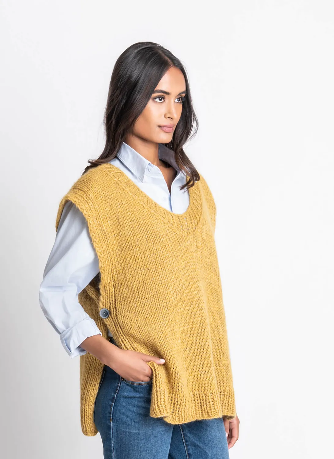Blue Sky Fibers Classic Series Cambridge Vest Strickanleitung 202227 Oversize
