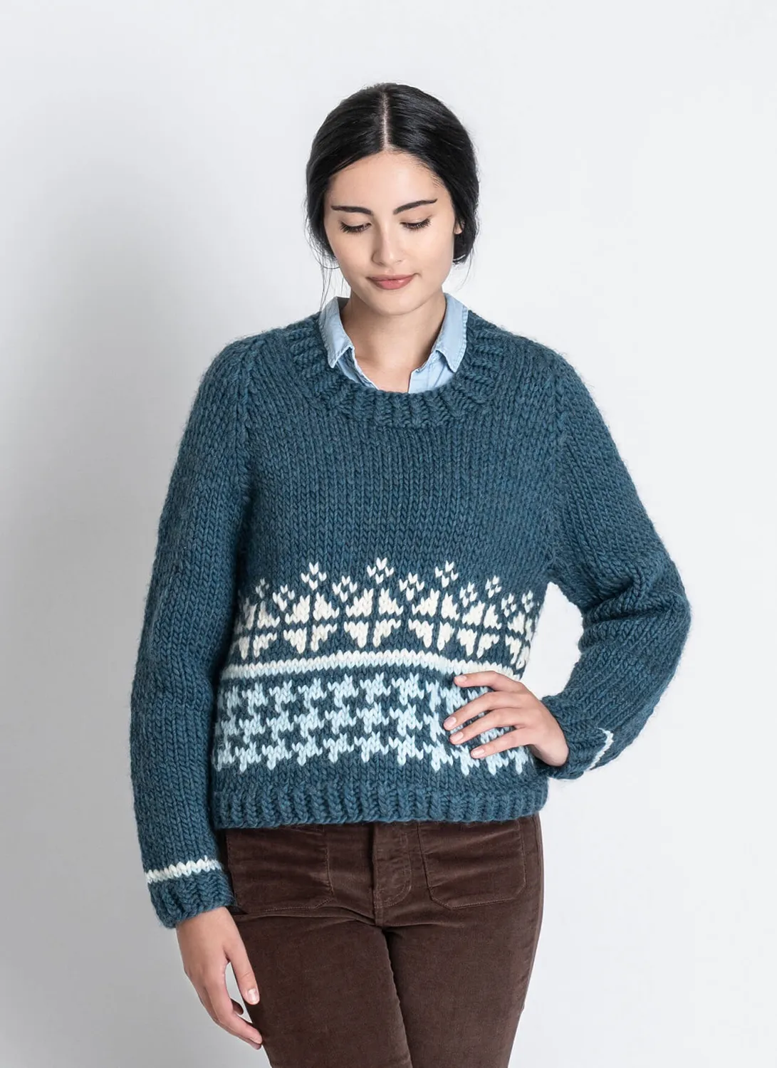 Blue Sky Fibers Swansboro Sweater Strickanleitung Pullover
