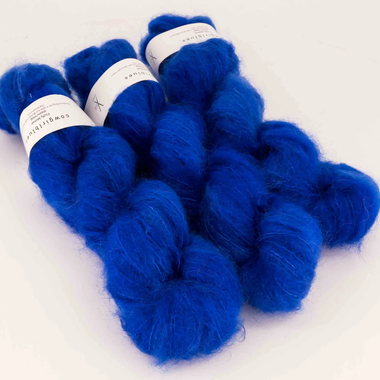 Cowgirlblues Fluffy Cobalt Mohair Wolle handgefärbt
