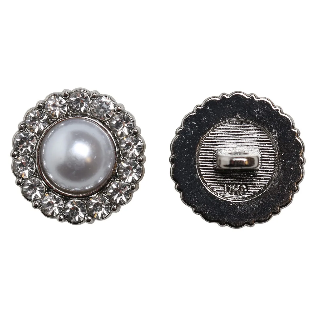 Go Handmade Diamond Pearl Ösenknopf 18 mm 4 Stk.