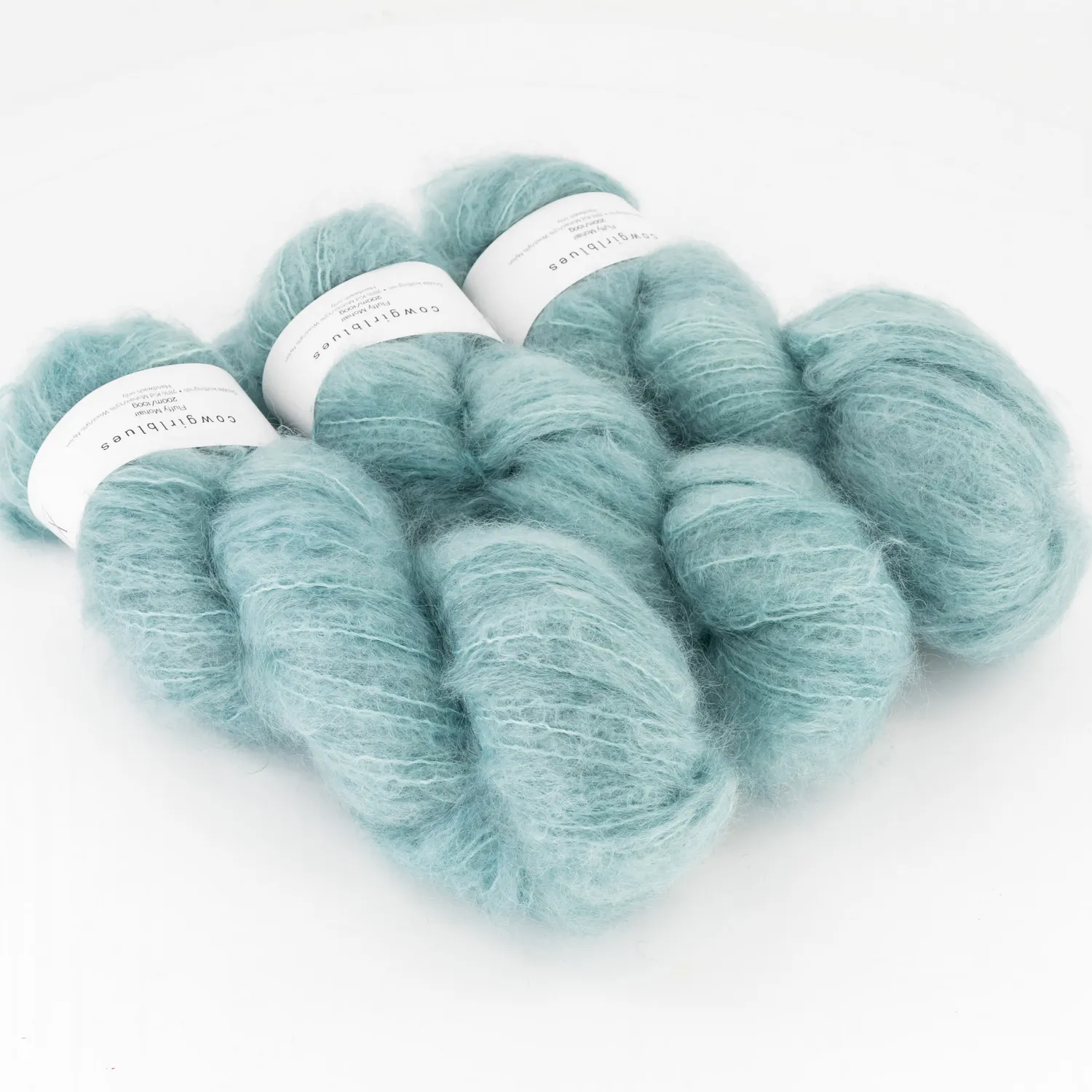 Cowgirlblues Fluffy Mohair Wolle Low Tide handgefärbt