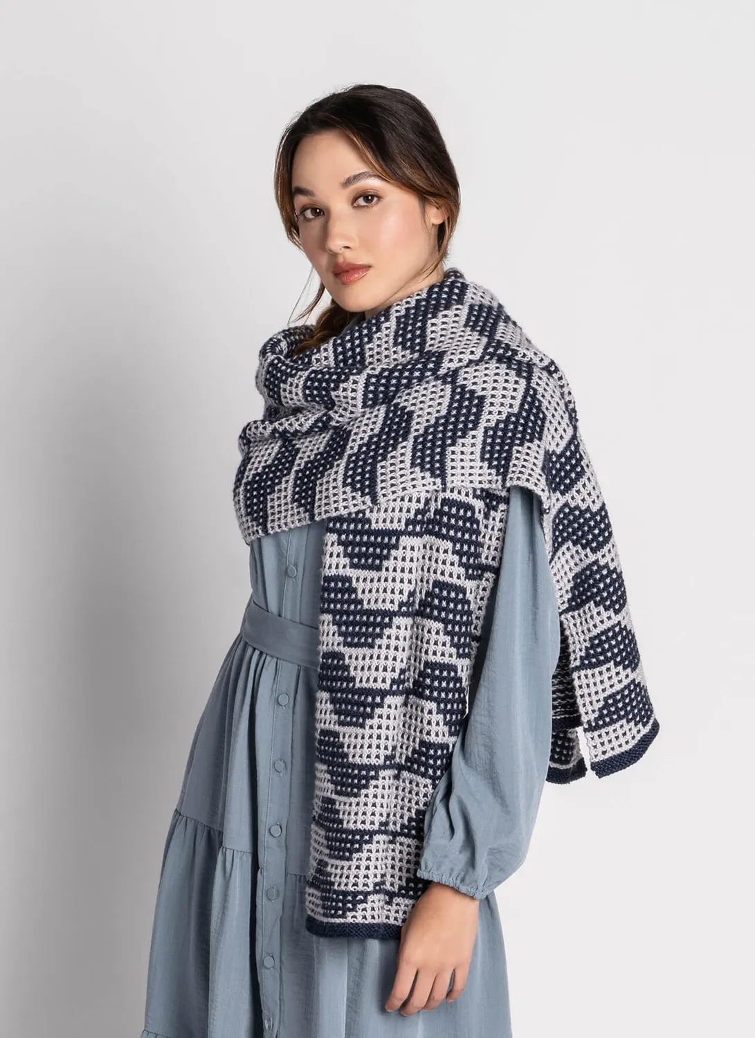 Blue Sky Fibers Classic Series Market Street Wrap Strickanleitung Mosaik