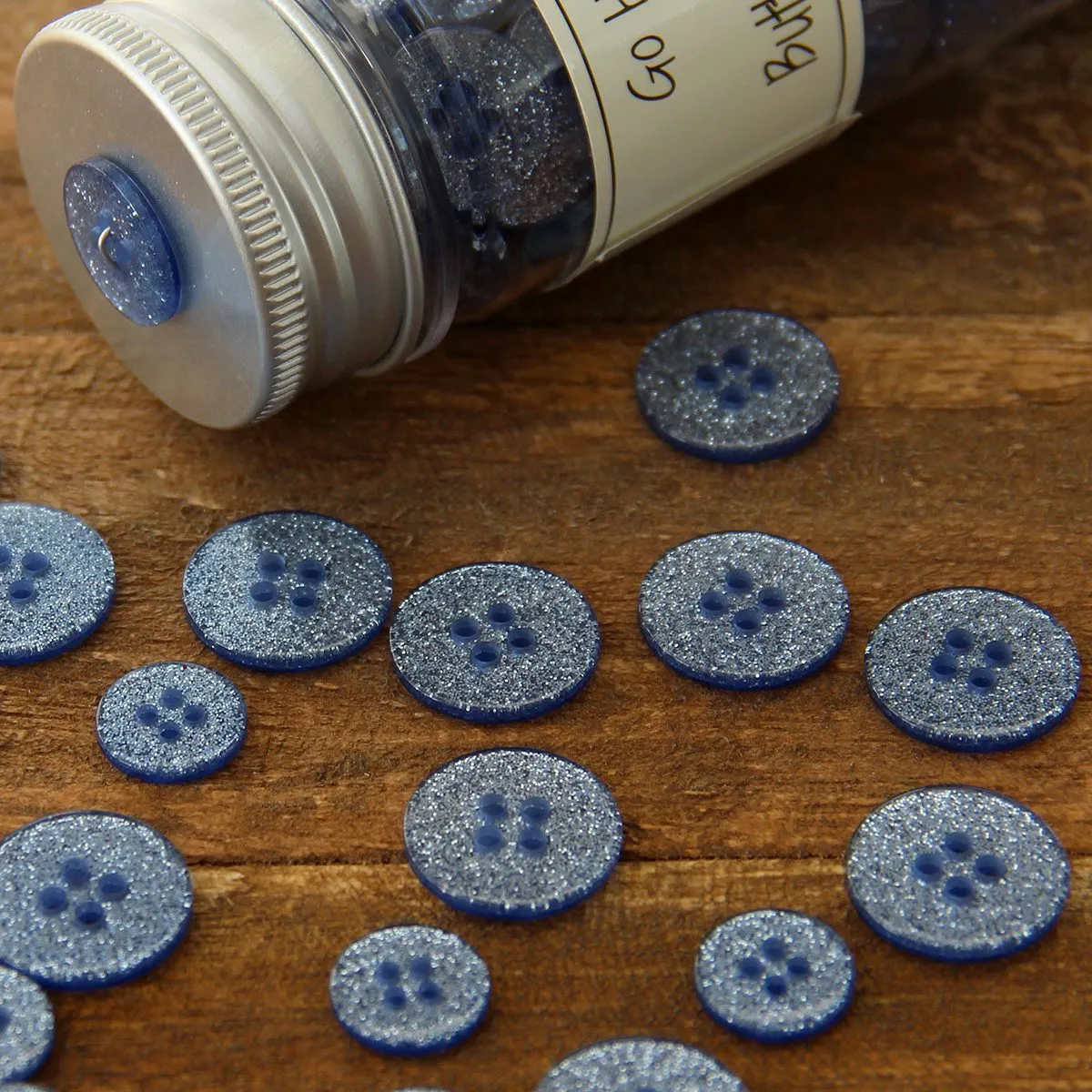 Go Handmade Glitter Knöpfe 15 mm 8 Stück Glitzer