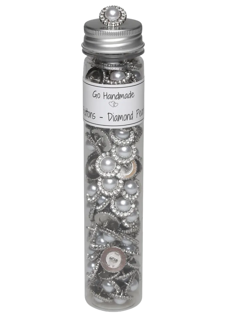 Go Handmade Diamond Pearl Knopf 18 mm 100 Stück