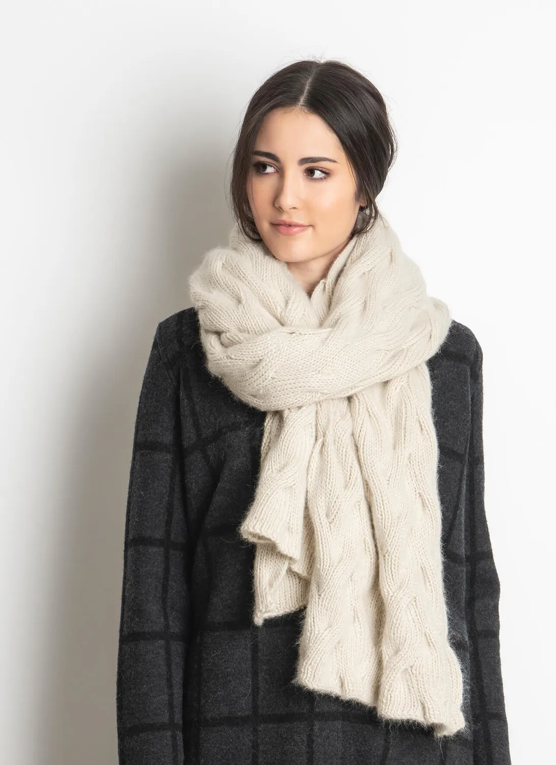 Blue Sky Fibers Classic Series Ranier Wrap Strickanleitung Zopf