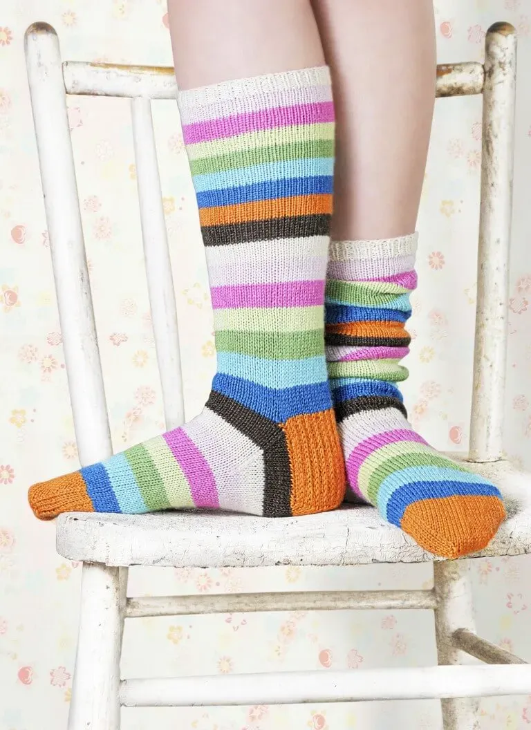 Blue Sky Fibers Classic Popsicle Socks Strickanleitung Streifen