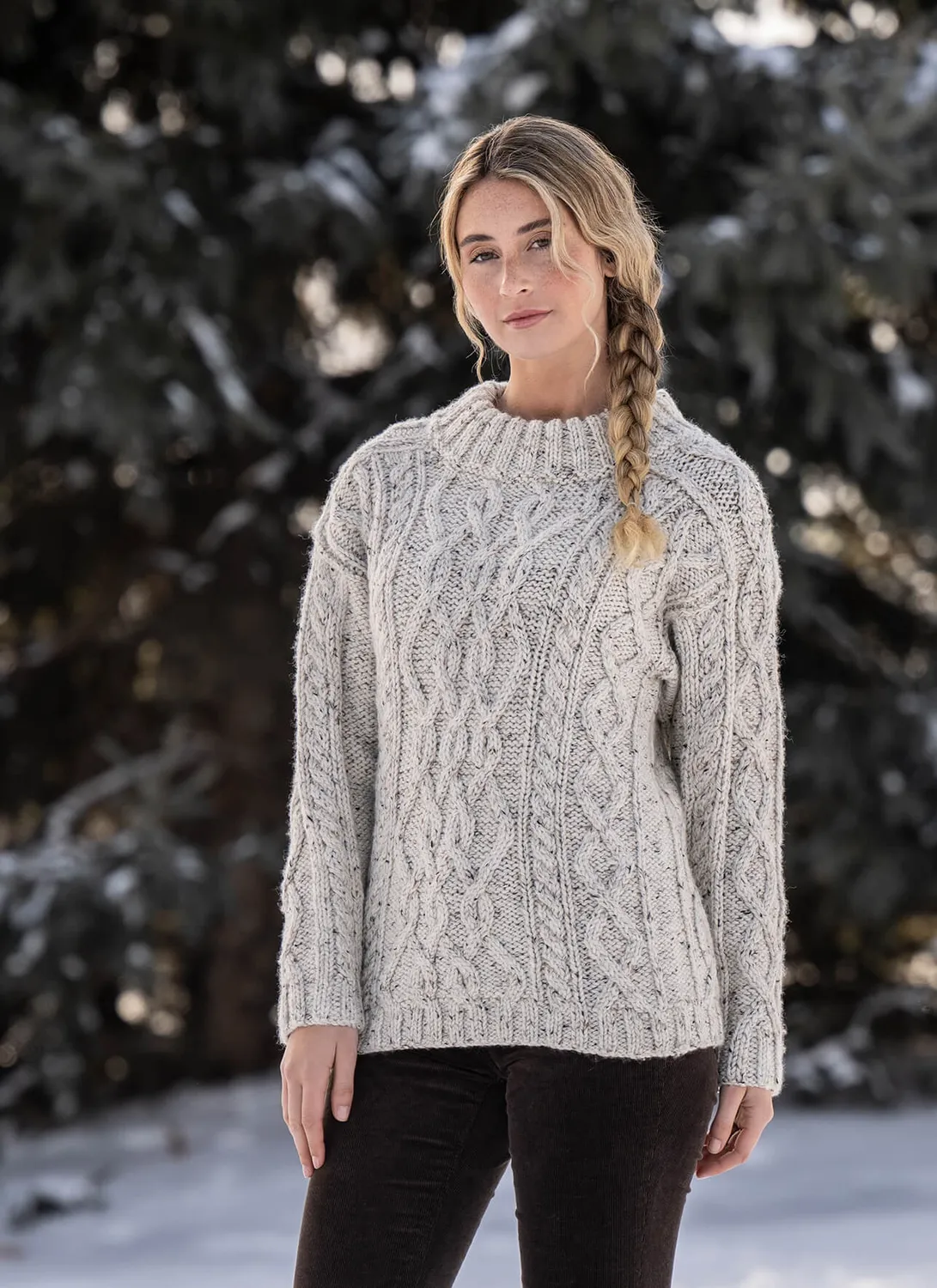 Blue Sky Fibers Classic Series Opulence Pullover Strickanleitung Zopf