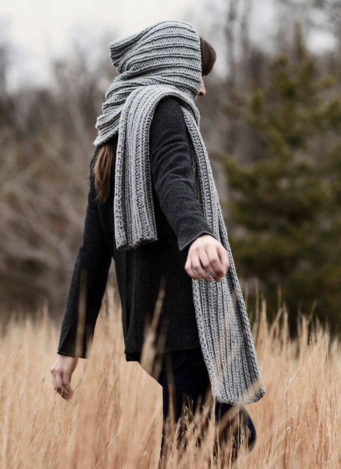 Blue Sky Fibers Breezy Point Hood Scarf Strickanleitung Baumwolle