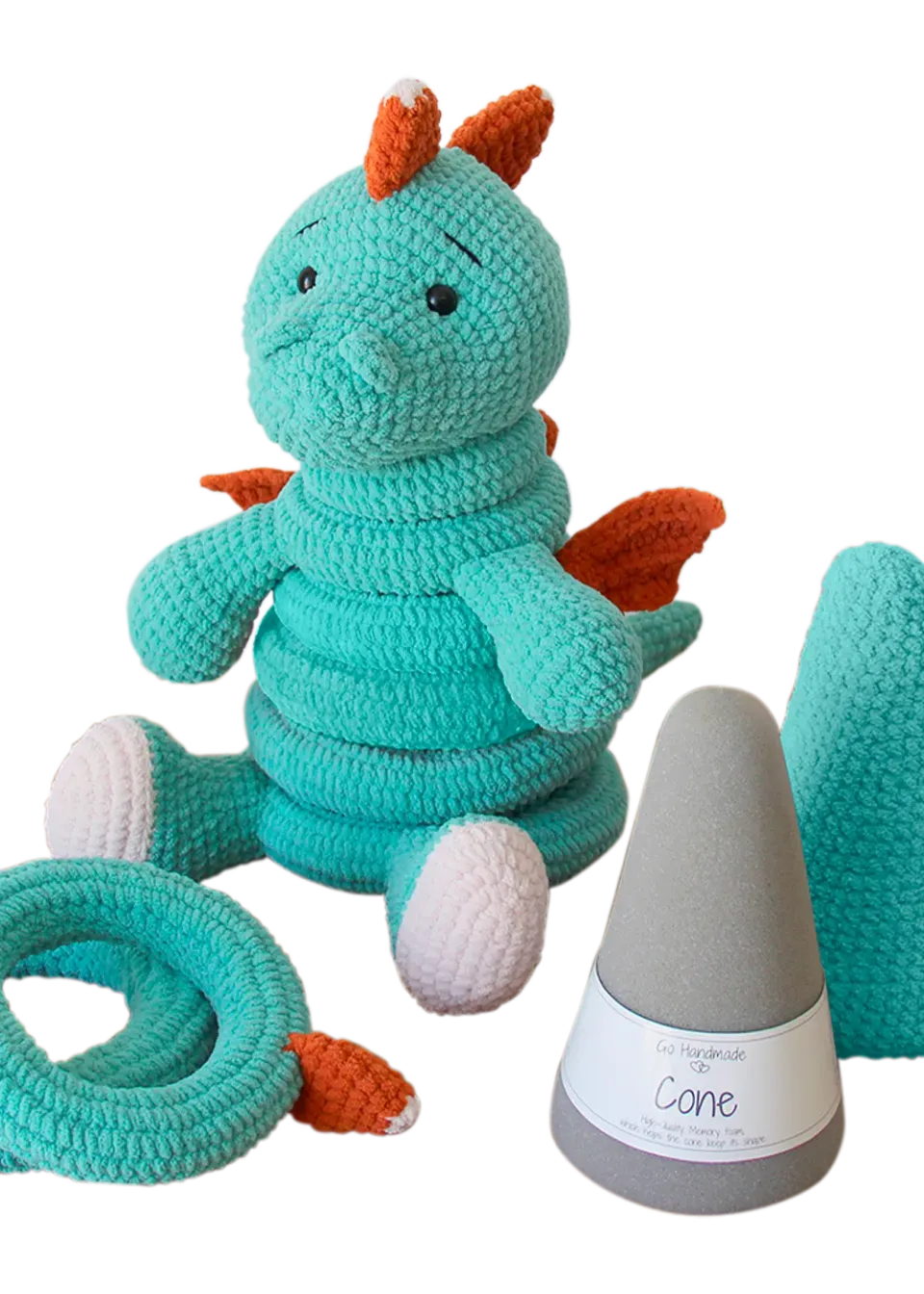 Go Handmade Stapelbarer Dino Häkelanleitung