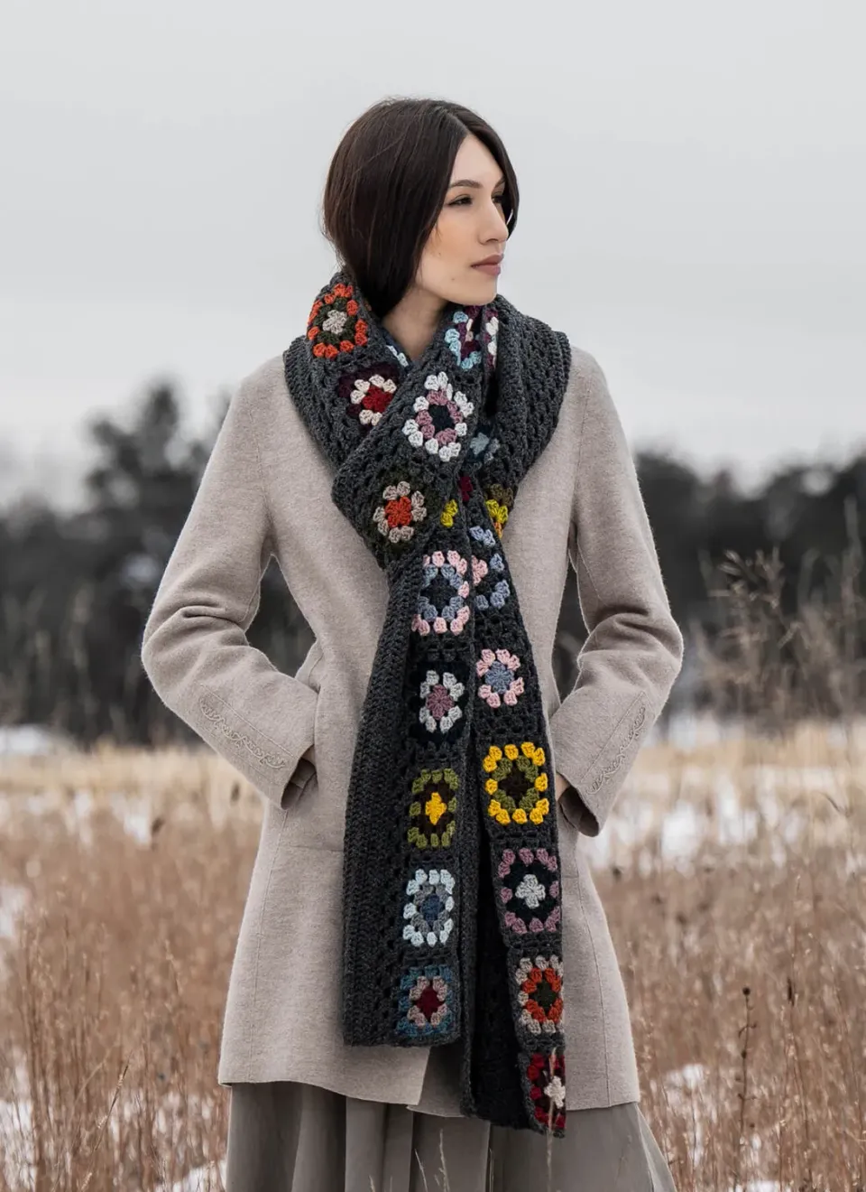 Blue Sky Fibers Brooklyn Wrap Häkelanleitung Granny
