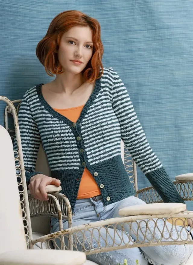 Blue Sky Fibers Skinny Cardigan Jacke Strickanleitung