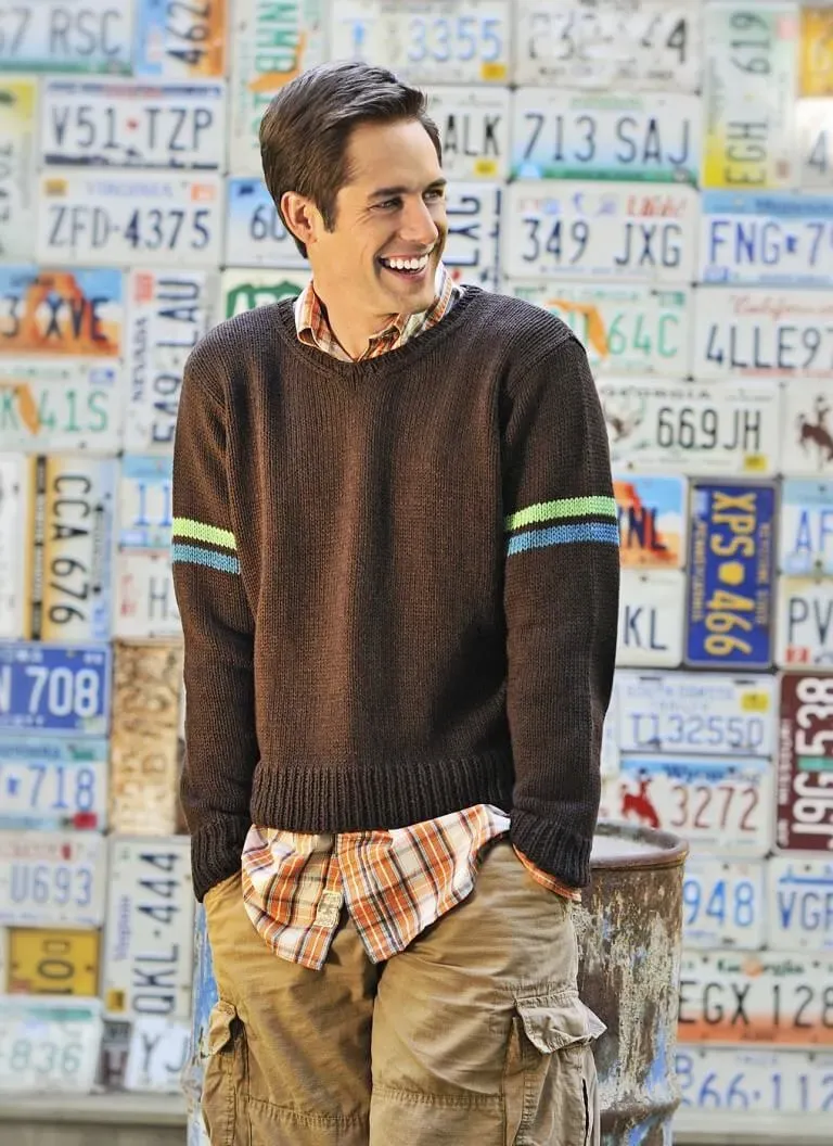 Blue Sky Fibers Classic Jersey Pullover Strickanleitung Herren