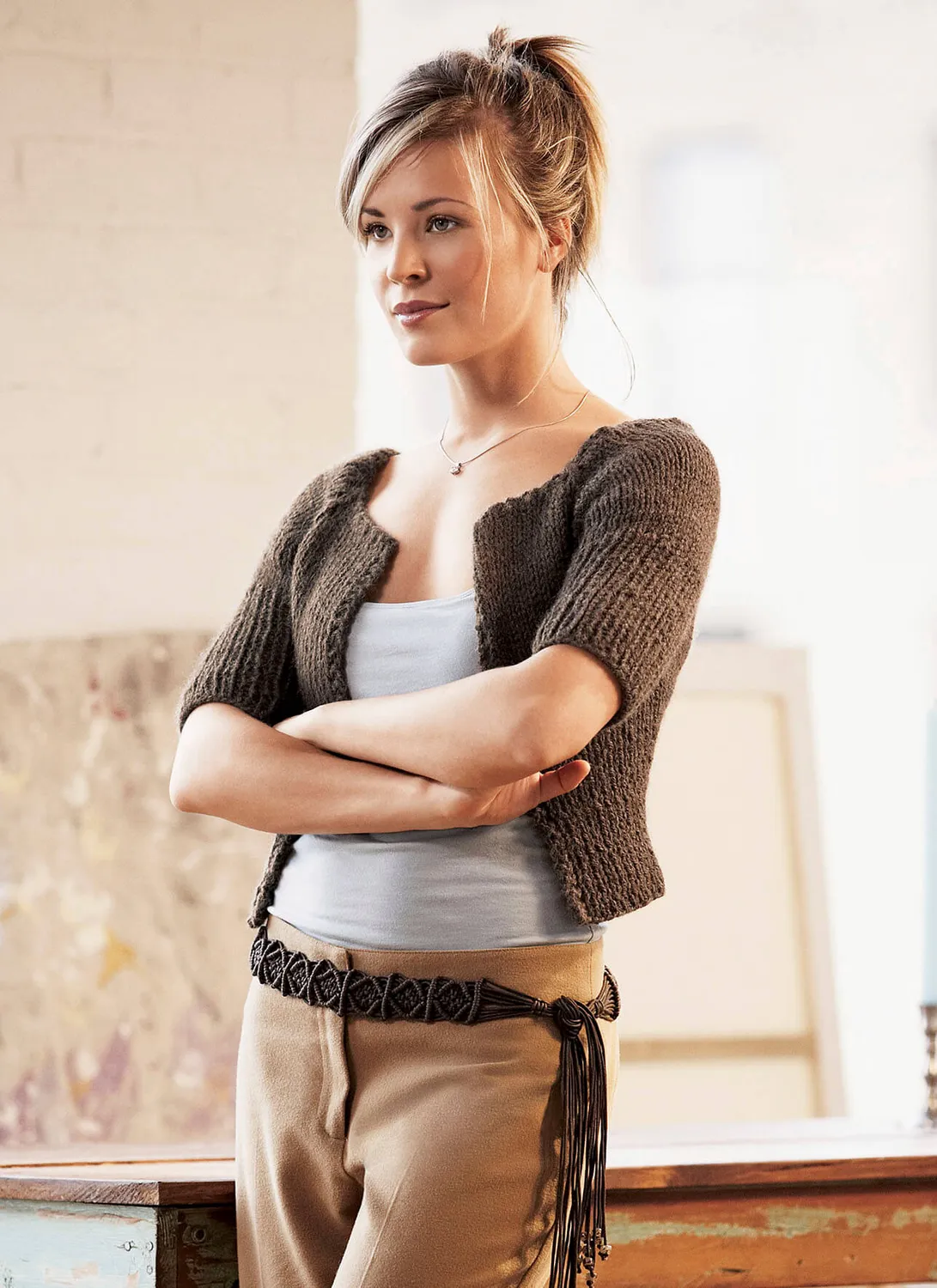 Blue Sky Fibers Cropped Cardigan CC2 Strickanleitung Jacke