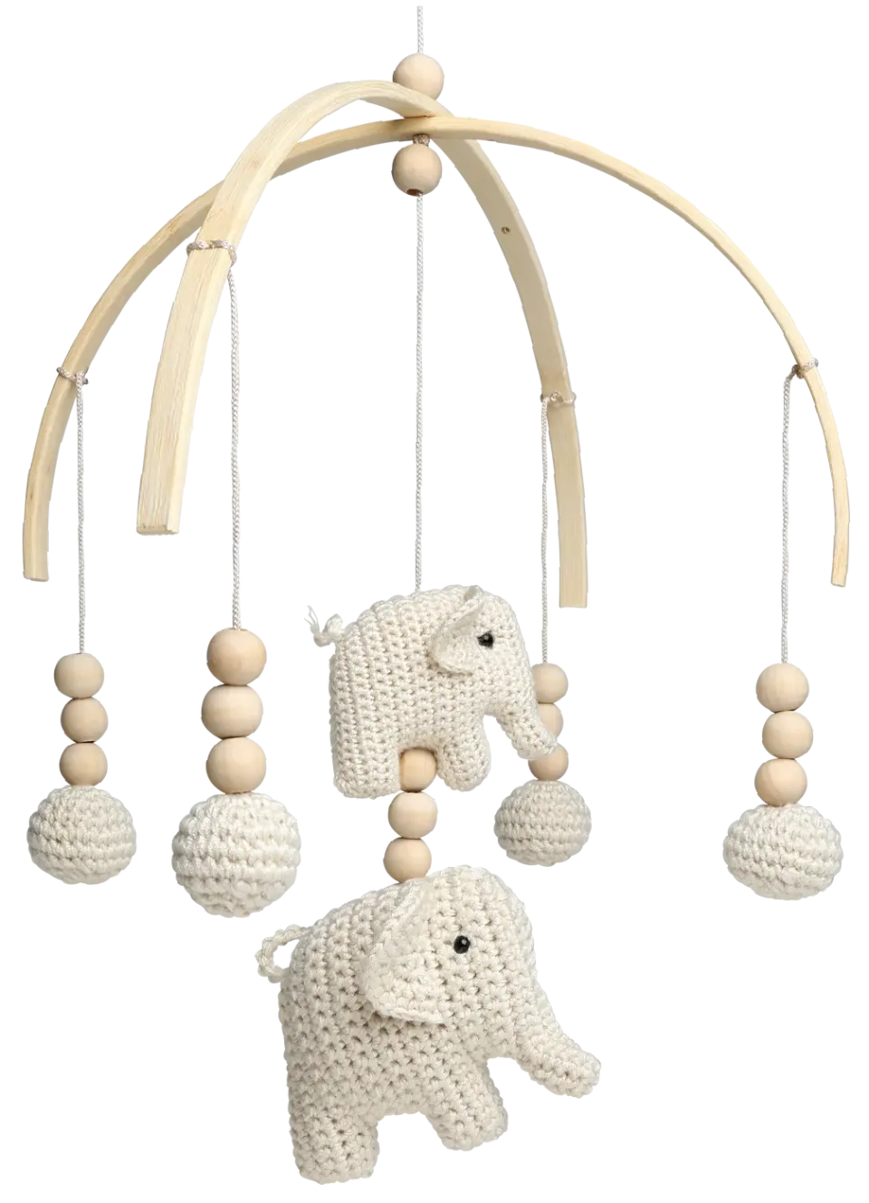 Go Handmade Elefant Mobile Häkelset D28 H30 Holzperlen