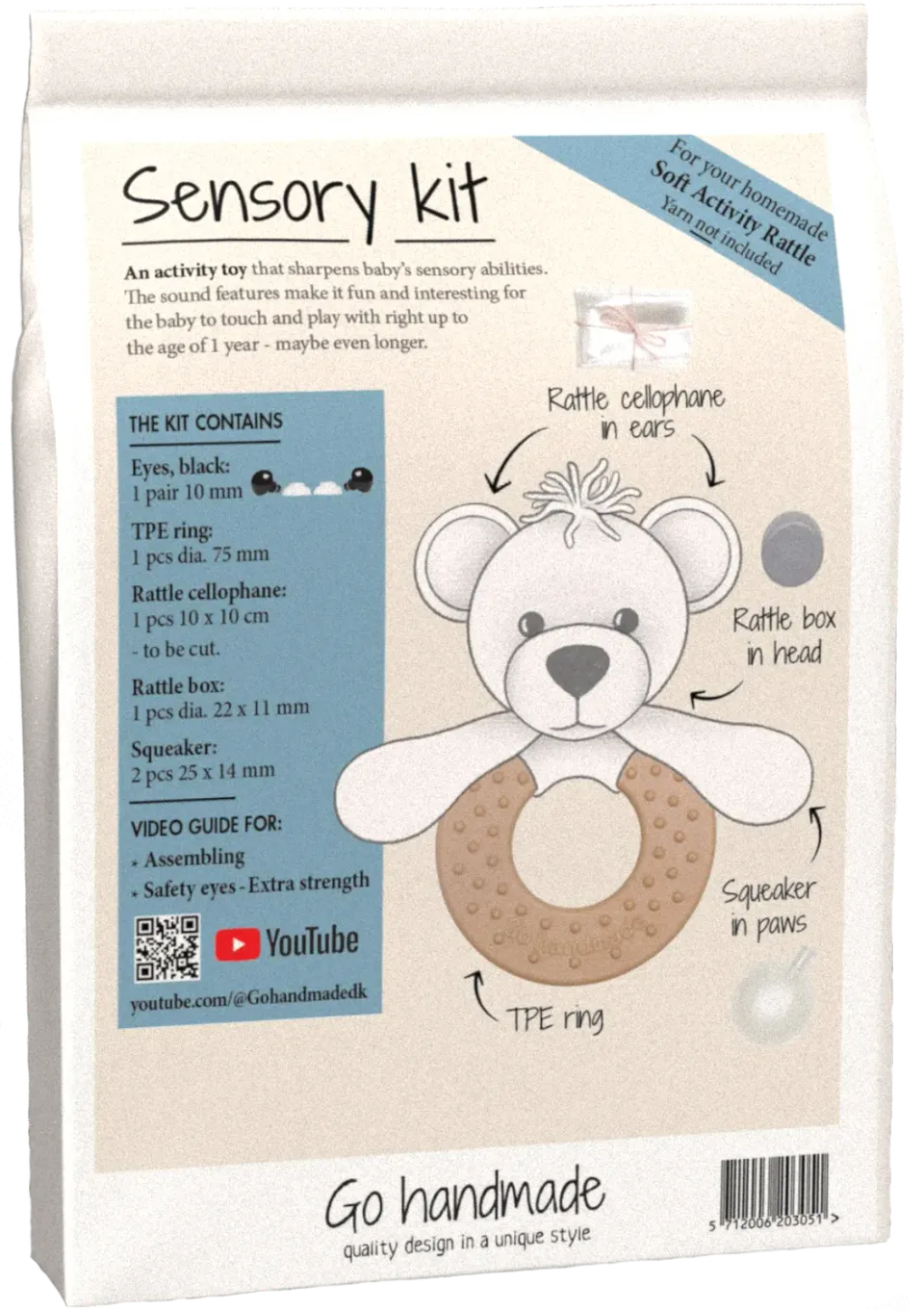 Go Handmade Sanse Kit Rassel Häkelset ohne Garn