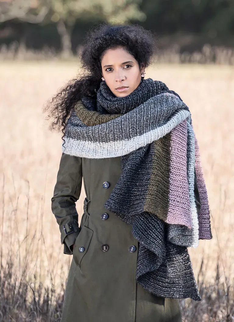 Blue Sky Fibers Tamarack Blanket Scarf Schal Anleitung