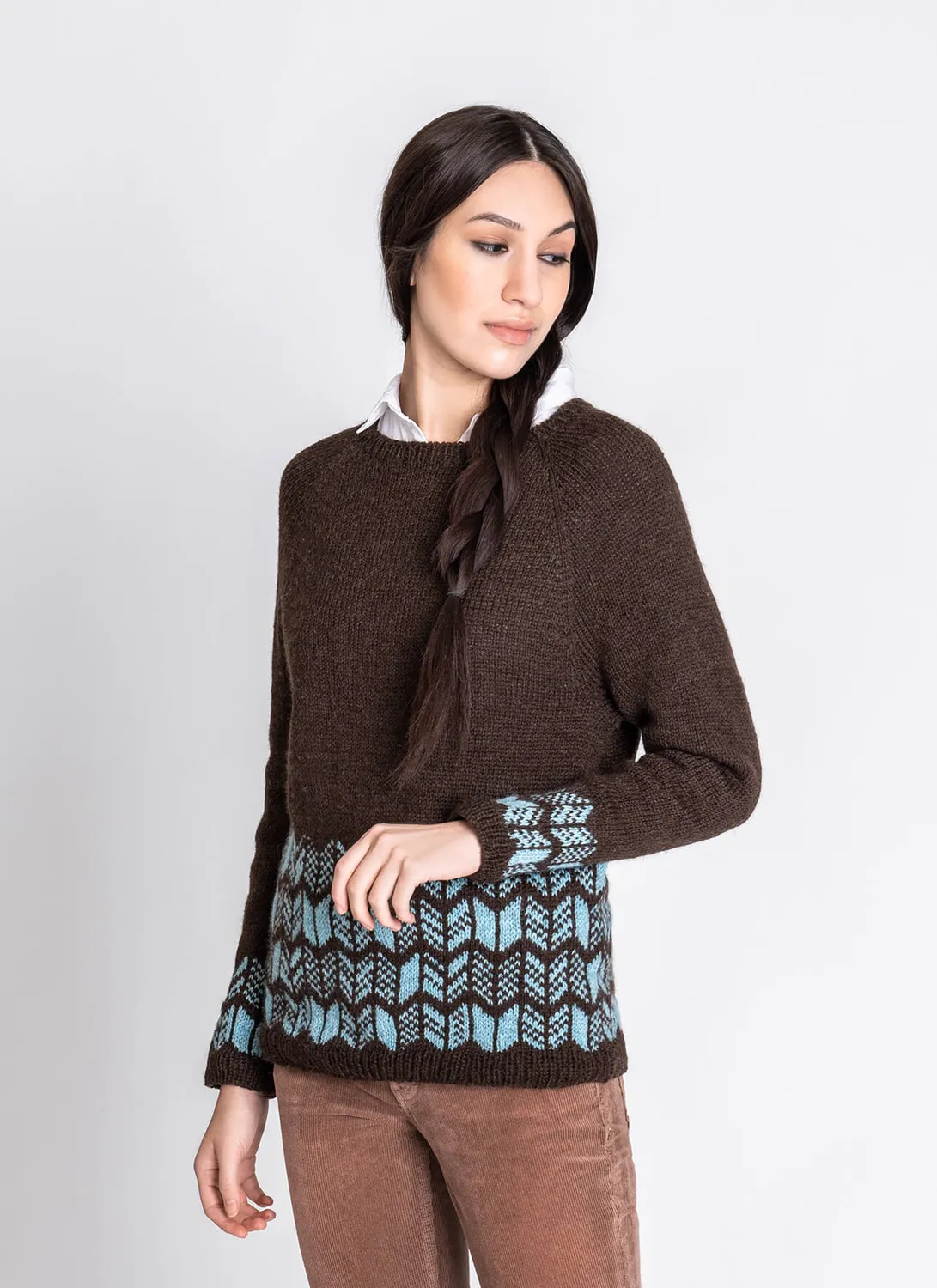 Blue Sky Fibers Classic Browns Valley 202352 Strickanleitung Pullover Zopf