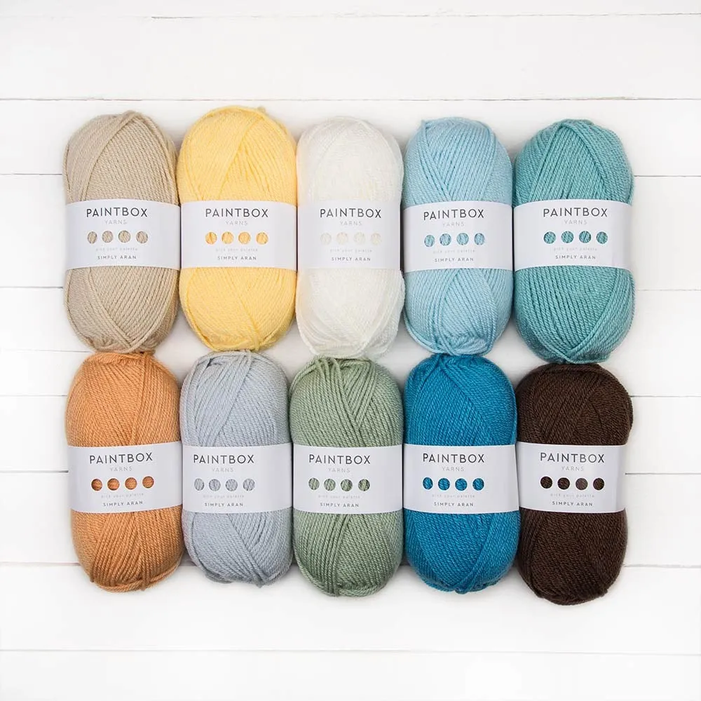 Paintbox Yarns Simply Aran Wolle 10x100g Over The Rainbow Acryl