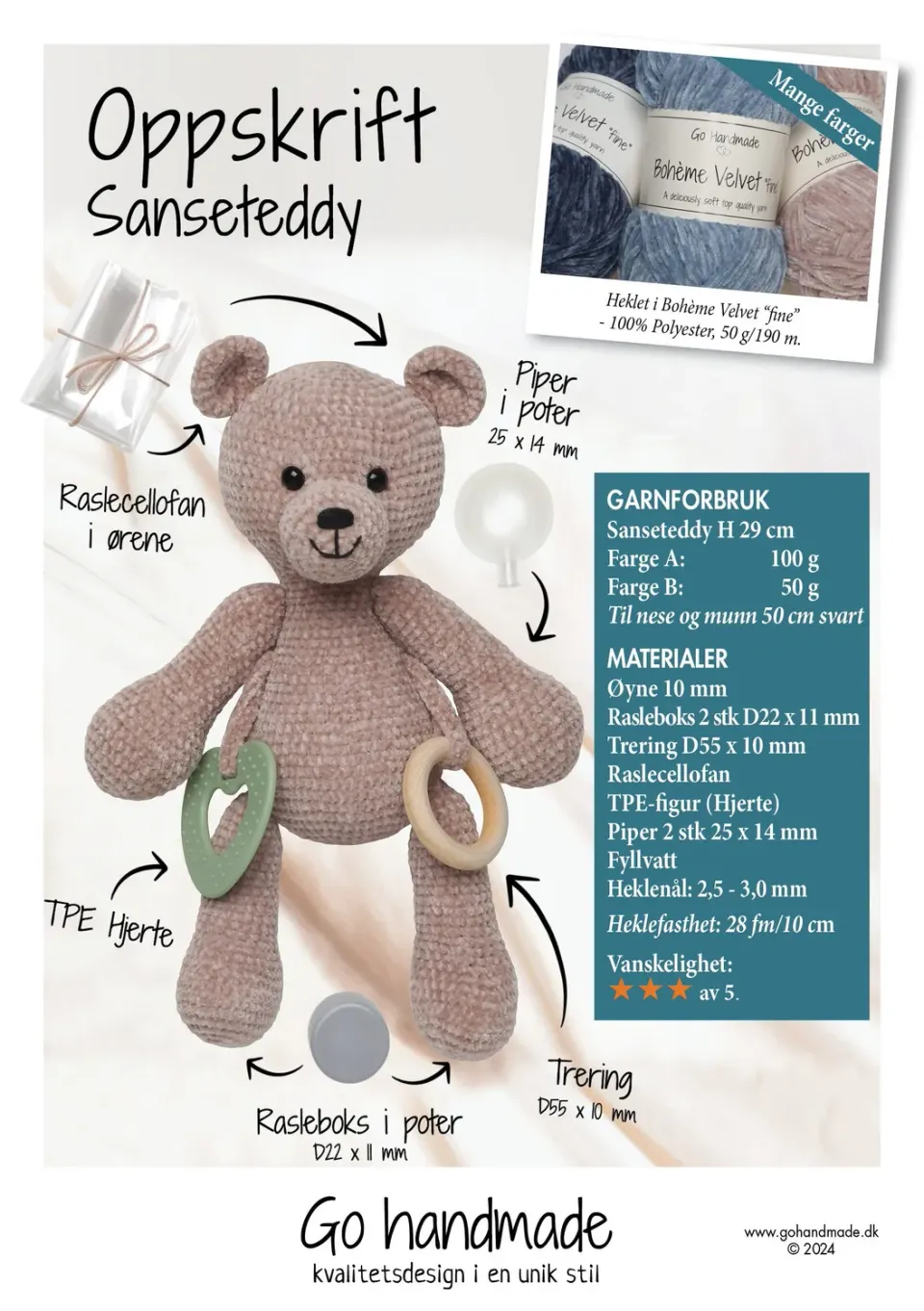 Go Handmade Bohème Velvet Sanseteddy Häkelanleitung