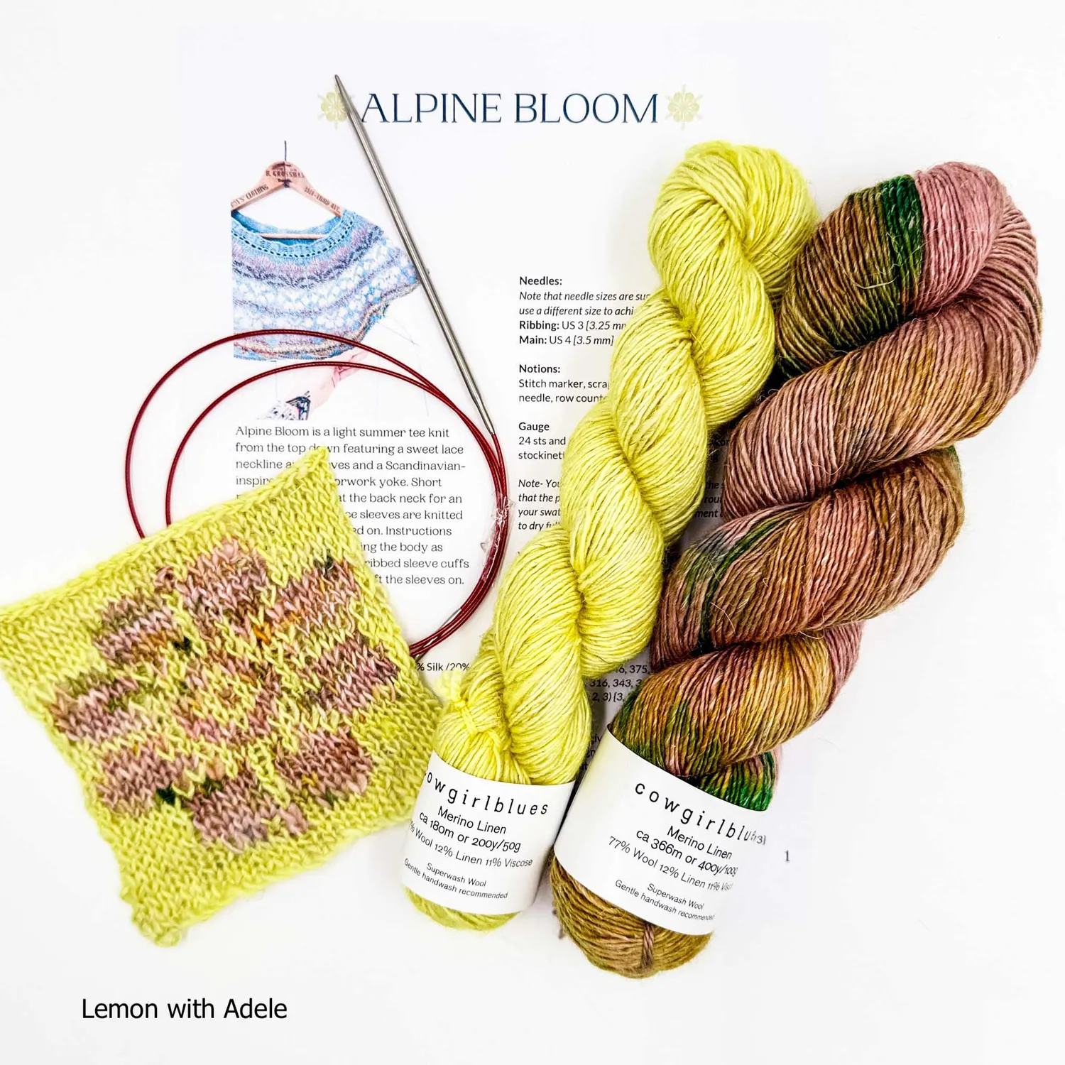 Cowgirlblues Alpine Bloom Pullover Strickset Garnbundle