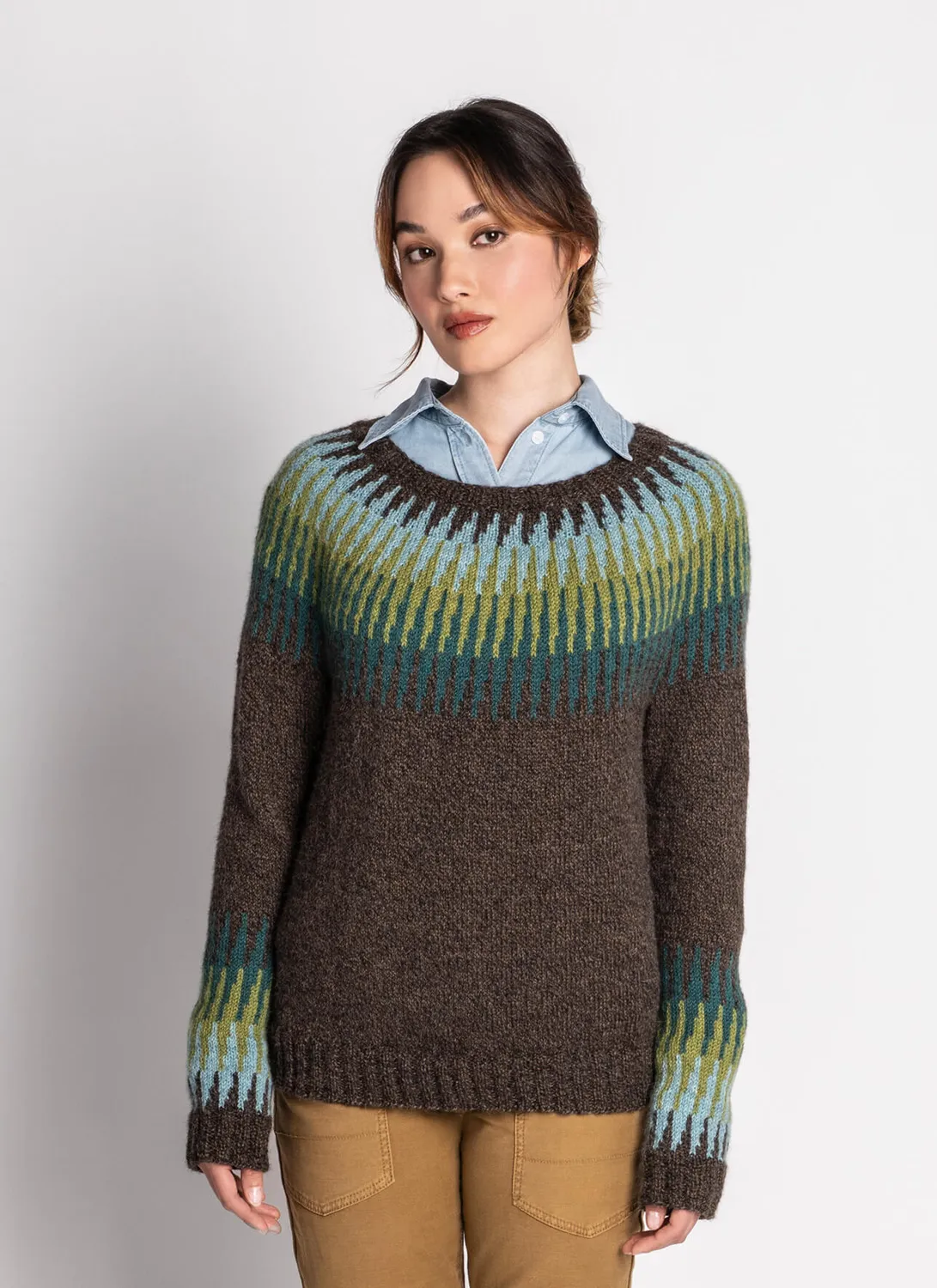 Blue Sky Fibers Lula Pullover Strickanleitung Colorwork