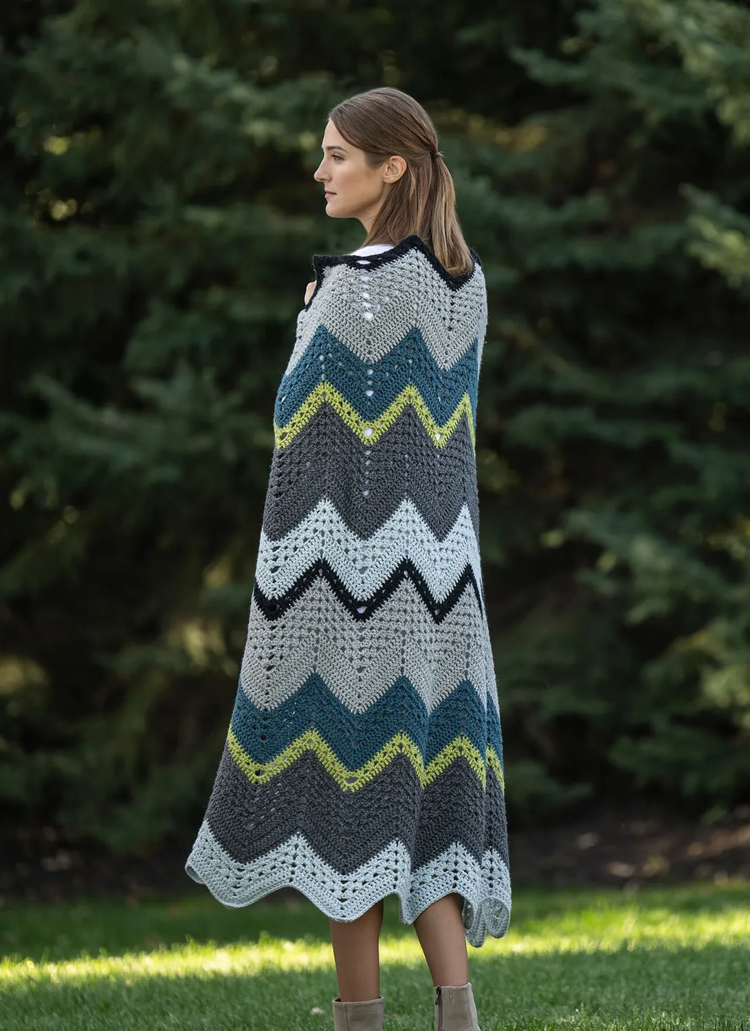 Blue Sky Fibers Simple Joys Blanket Strickanleitung 6-farbig