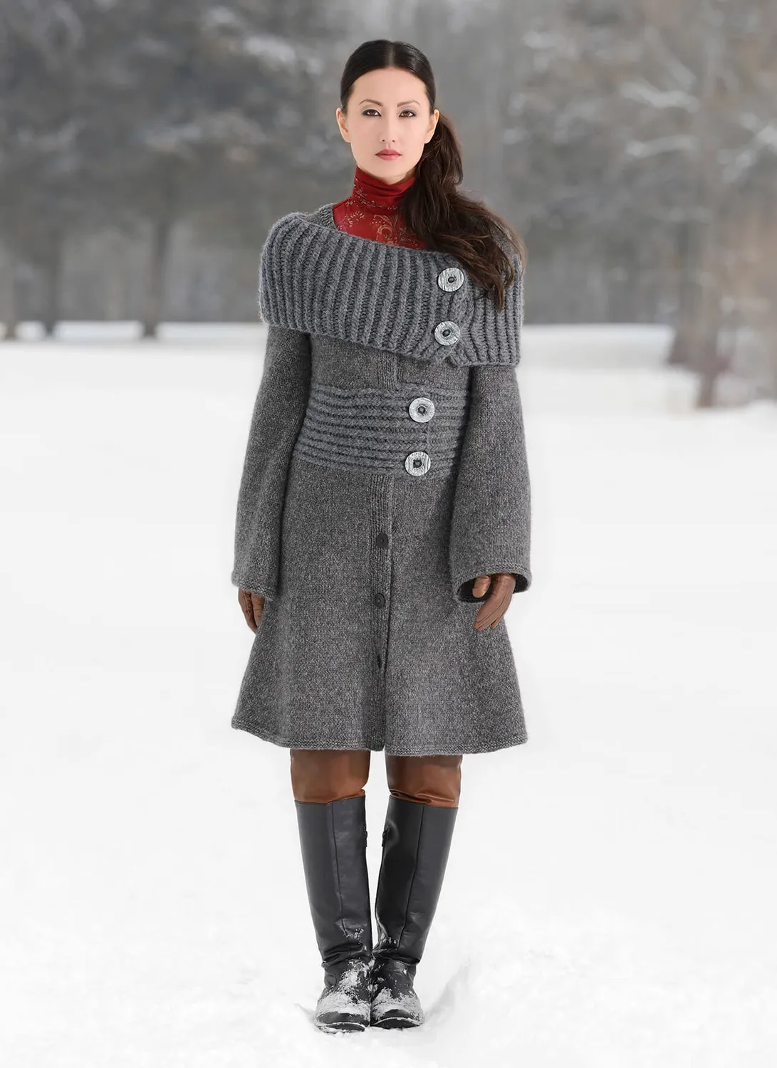 Blue Sky Fibers Moscow Coat Strickanleitung Mantel