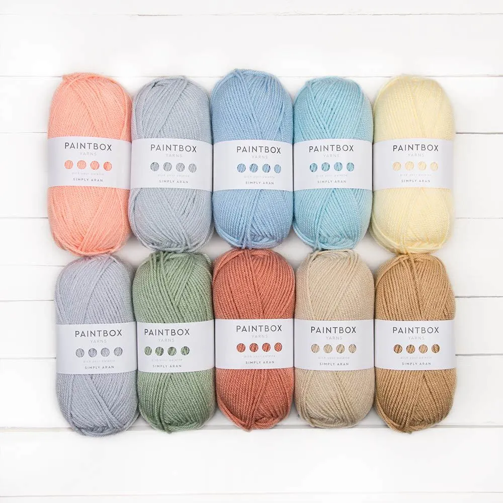 Paintbox Yarns Simply Aran Wolle 10x100g Over The Rainbow Acryl