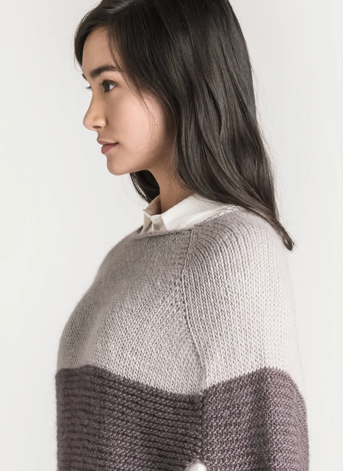 Blue Sky Fibers Classic Carver Capelet Strickanleitung Colorblock