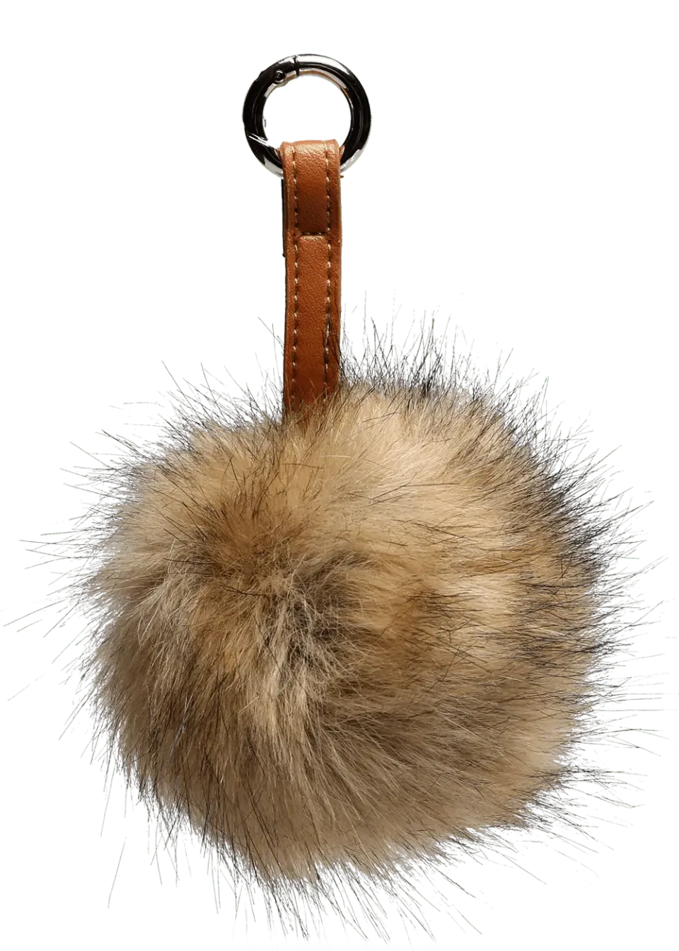 Go Handmade Pompon Anhänger 11cm Natural Brown Kunstfell