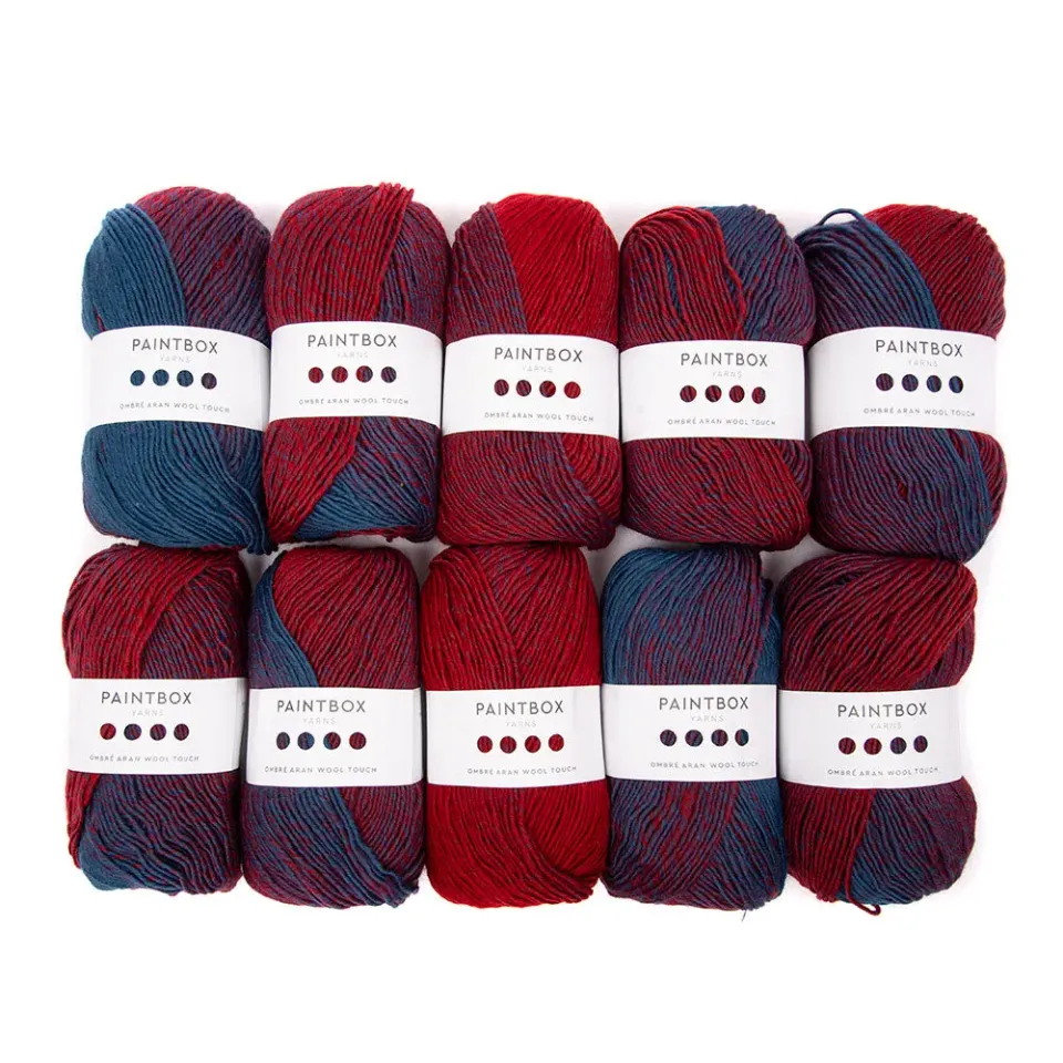 Paintbox Yarns Ombre Aran Wolle 10x100g Sandy Beach Verlauf
