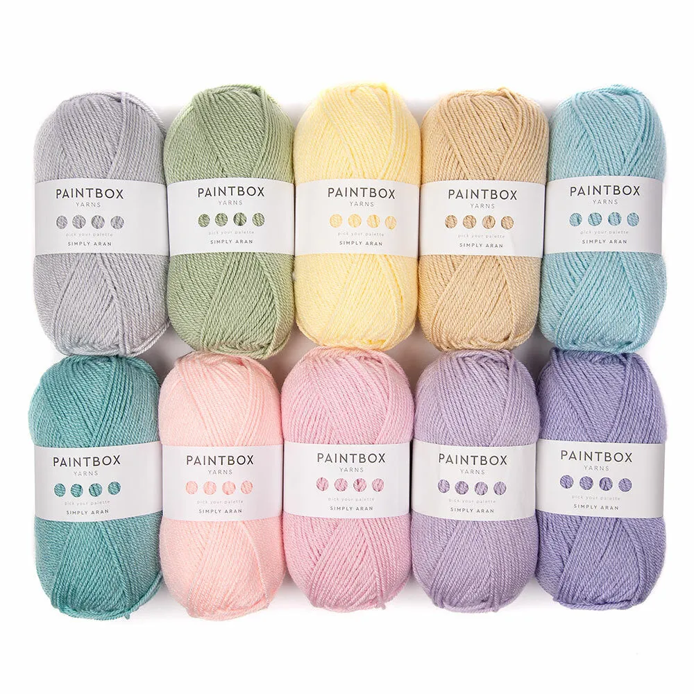 Paintbox Yarns Simply Aran Bella Coco Decke Wolle 10x100g Pastell