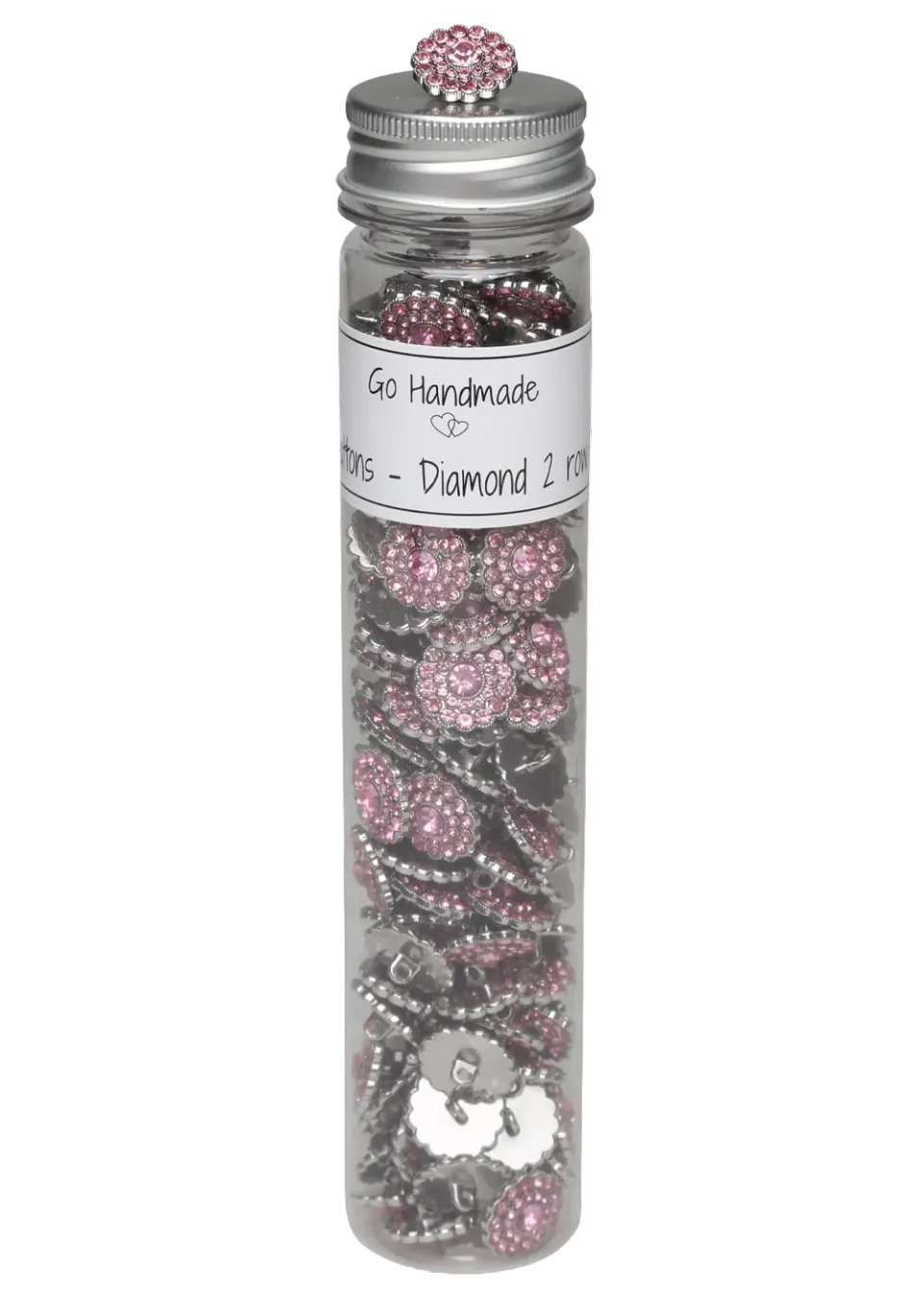 Go Handmade Diamond Knöpfe 17 mm Strass 2-reihig