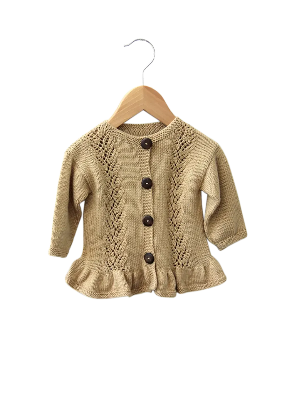 Go Handmade Cardigan Lace Flounce Strickanleitung 3-6 M. Tencel