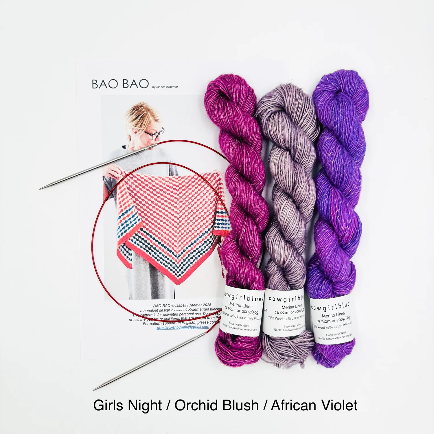 Cowgirlblues Bao Bao Shawl Strickset Merino-Leinen 250g