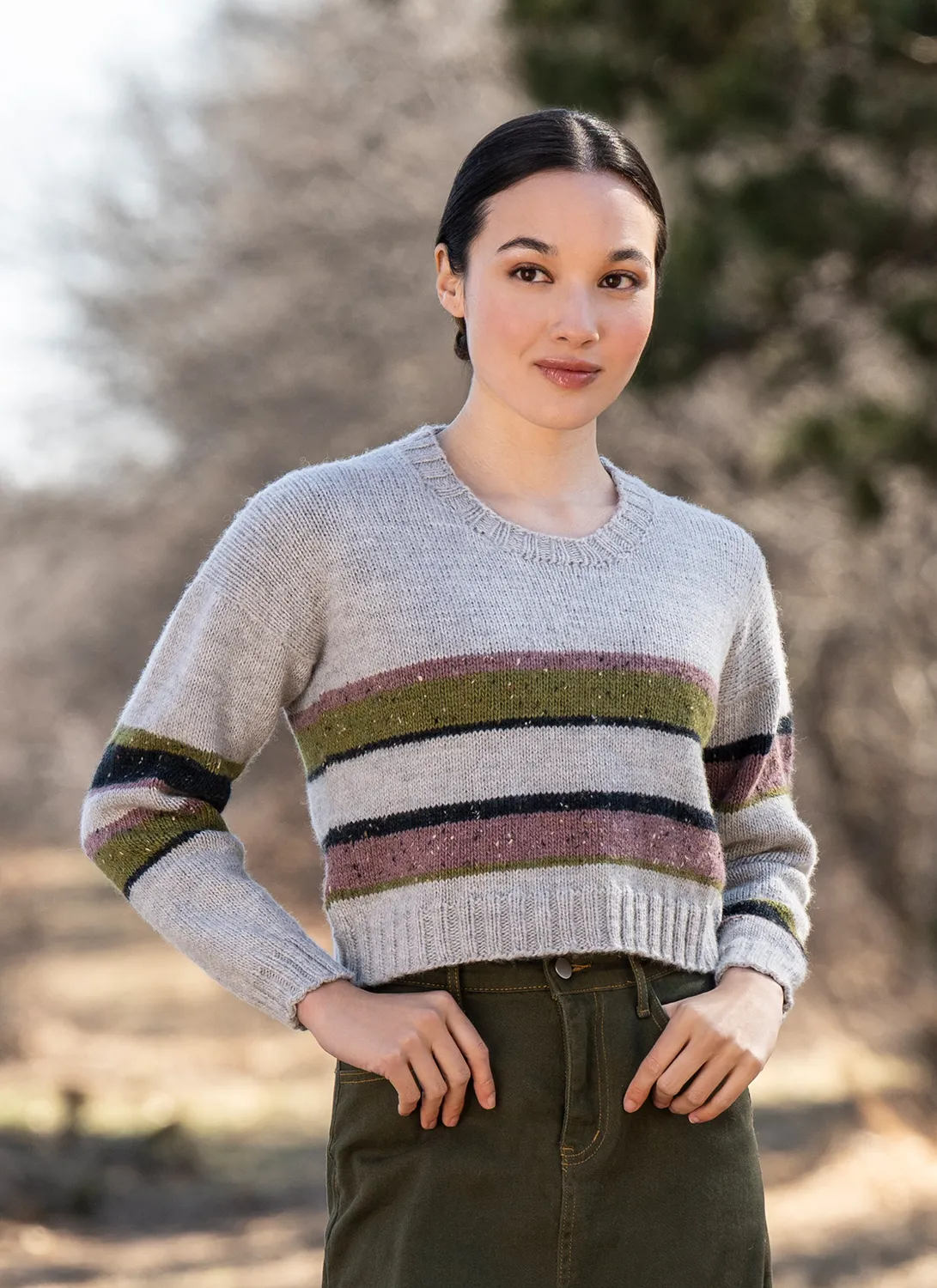 Blue Sky Fibers Perham Pullover 202634 Strickanleitung gestreift