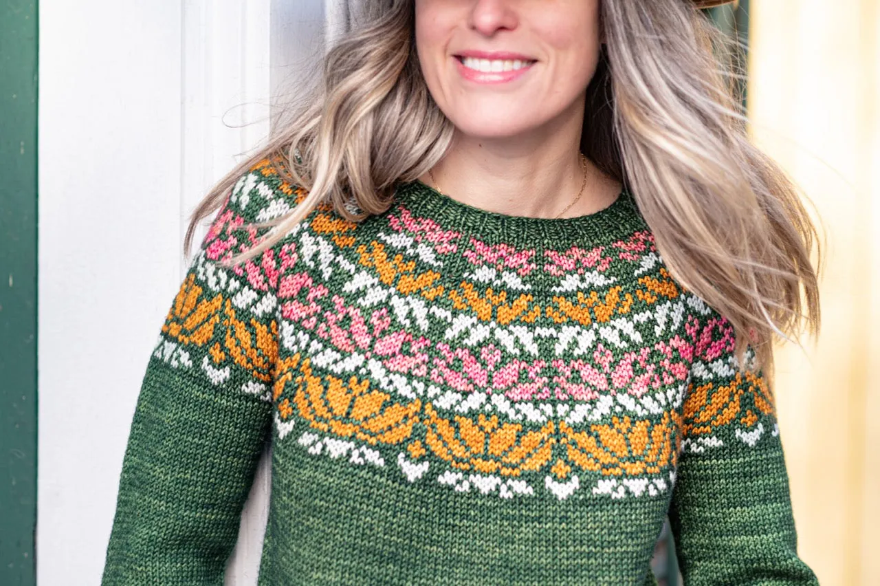 Madelinetosh Giverny PDF Strickanleitung Pullover Colorwork