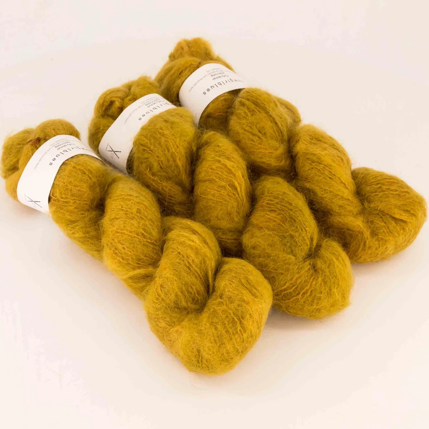 Cowgirlblues Fluffy Mustard Mohairwolle senf handgefärbt