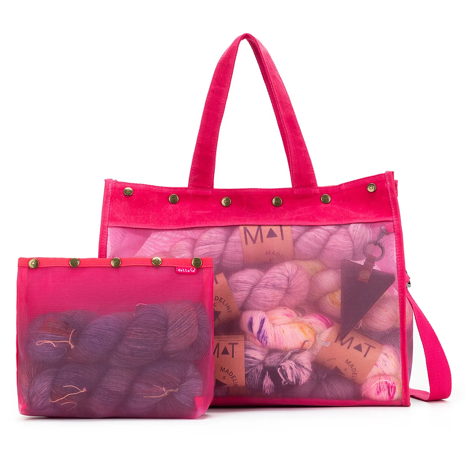Madelinetosh Maker's Mesh Tote Vivid Rose Tasche