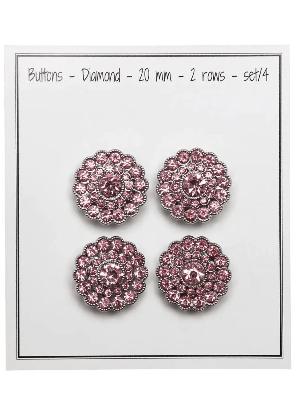 Go Handmade Diamond Knöpfe 20mm 4 Stk funkelnd