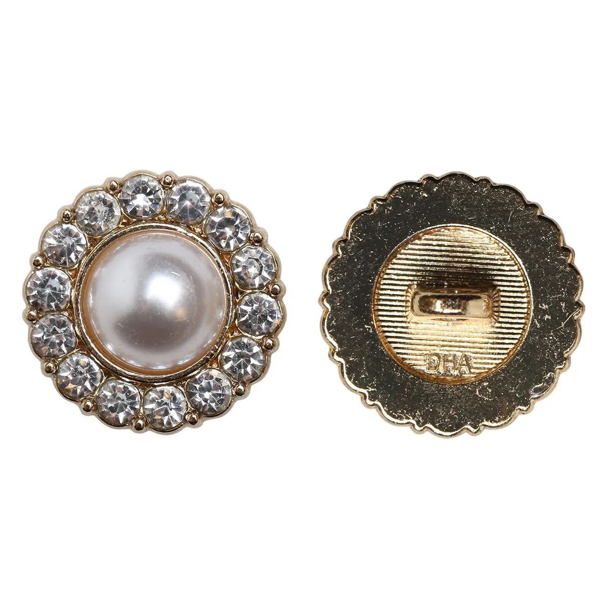 Go Handmade Diamond Pearl Knöpfe 15mm 4 Stück