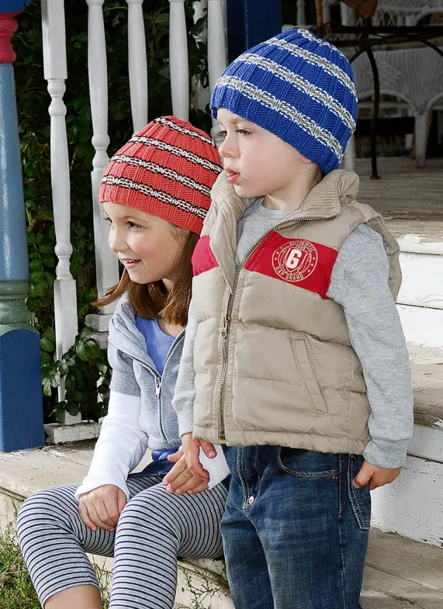 Blue Sky Fibers Skinny Striped Hat Strickanleitung Kinder gratis