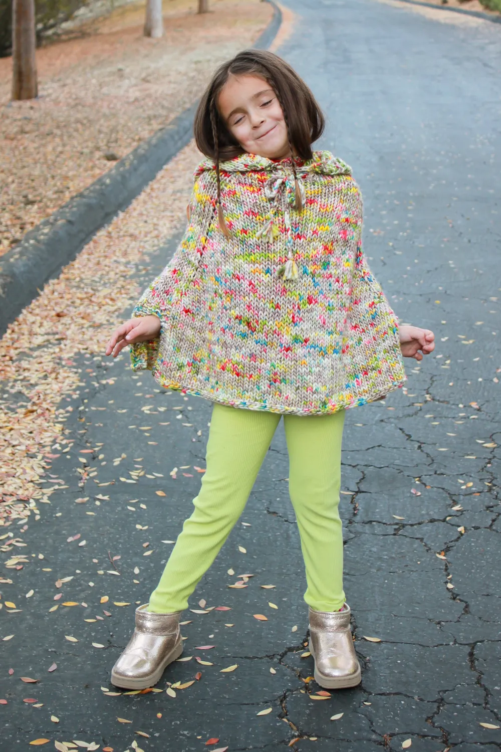 Madelinetosh Pixie Path Poncho Strickanleitung PDF Kapuze