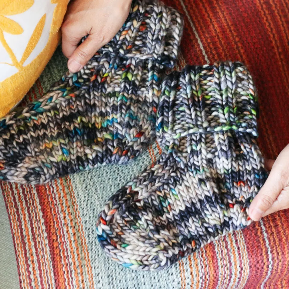 Madelinetosh Peggy Slippers Kit Trip Wire Strickset Biggie