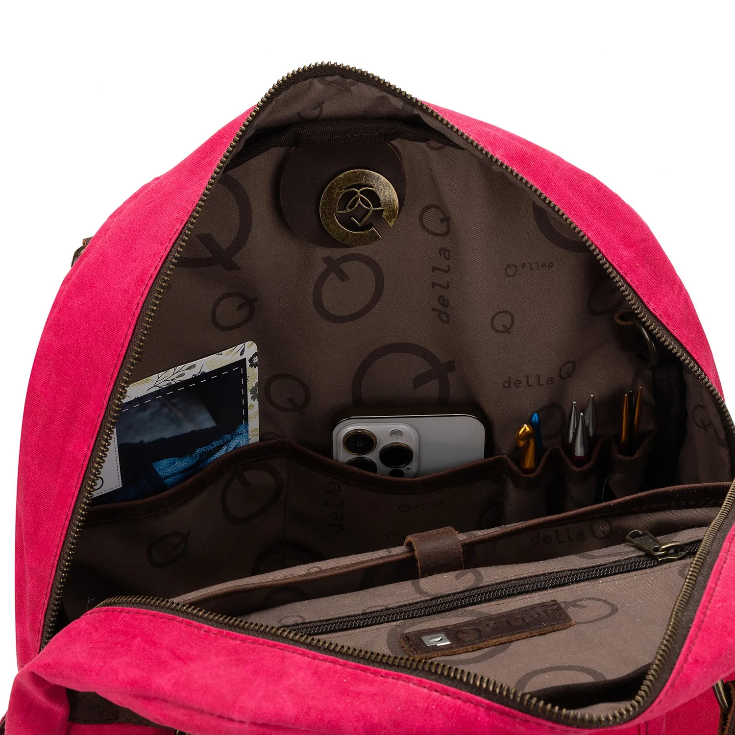 Madelinetosh Makers Canvas Rucksack Vivid Rose Wolltasche