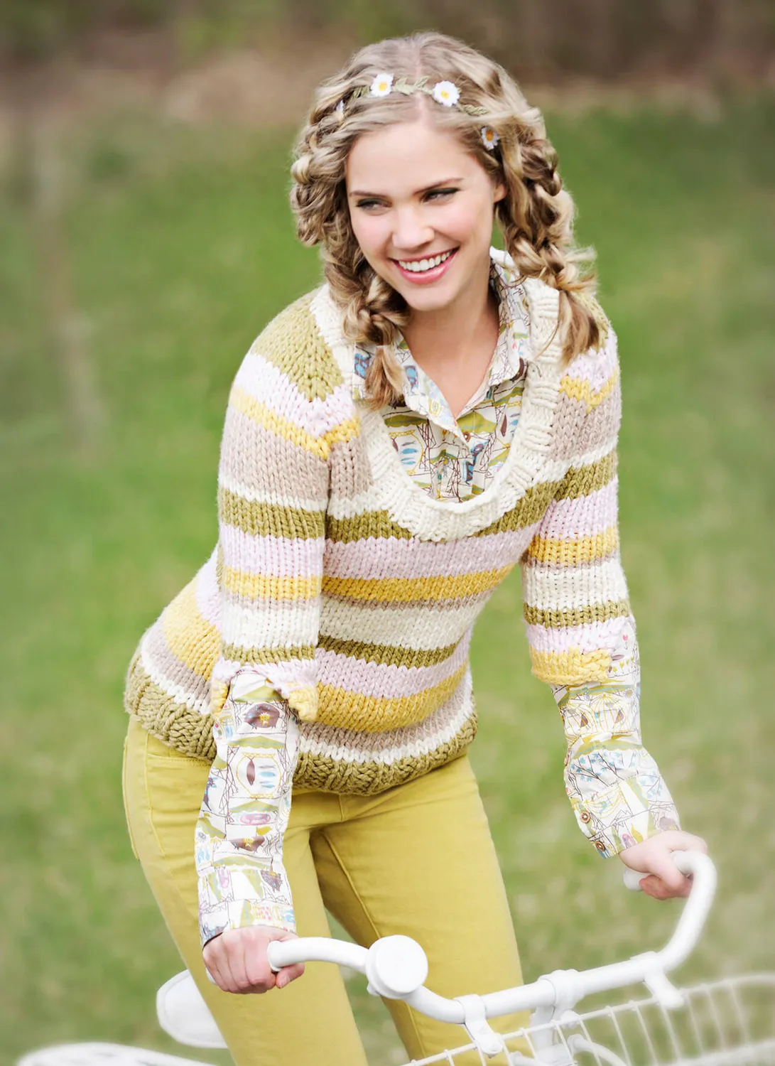 Blue Sky Fibers Wendy Sweater Strickanleitung Pullover U-Ausschnitt