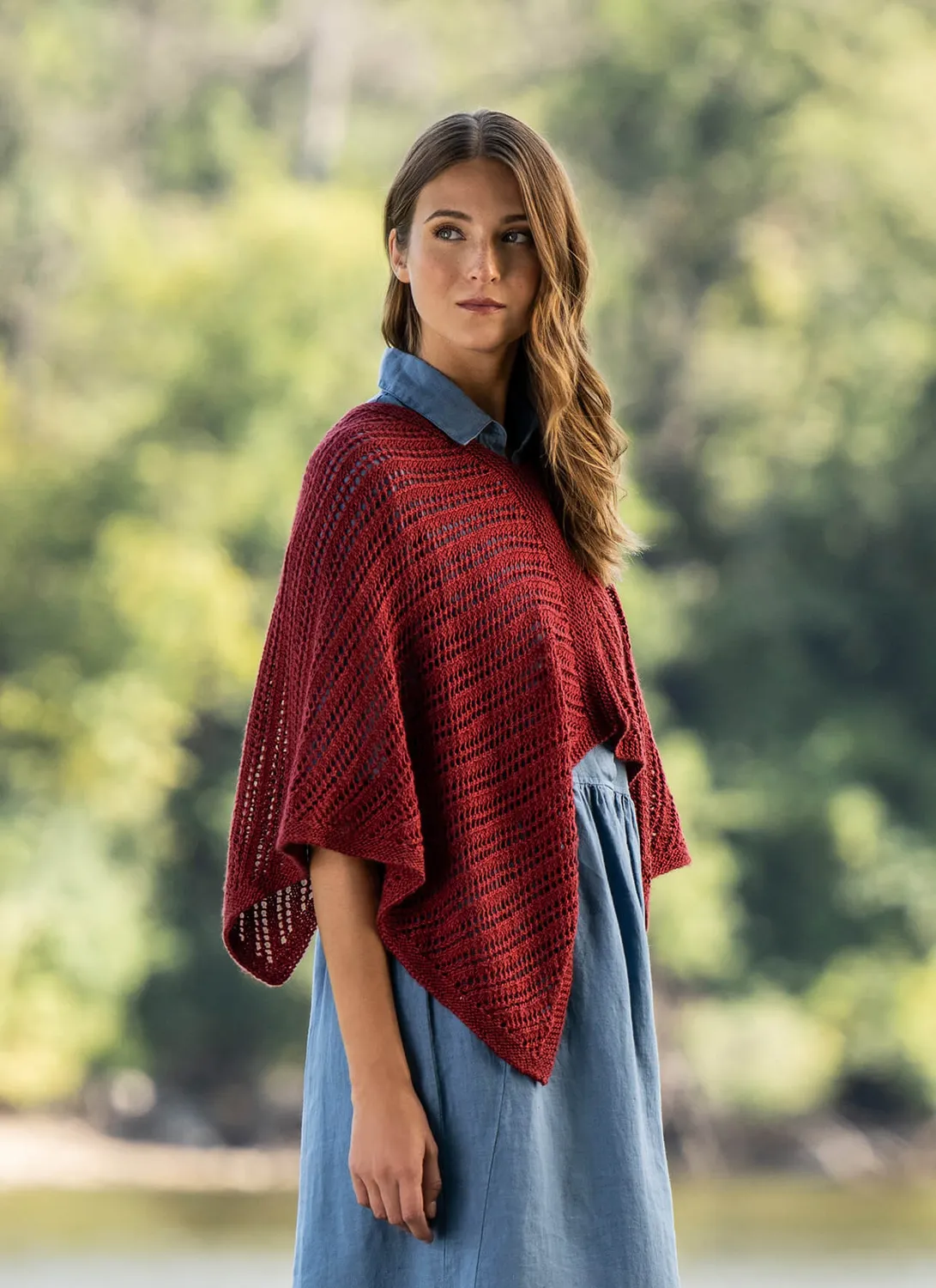 Blue Sky Fibers Ruby Wrap Strickanleitung Tuch Metalico