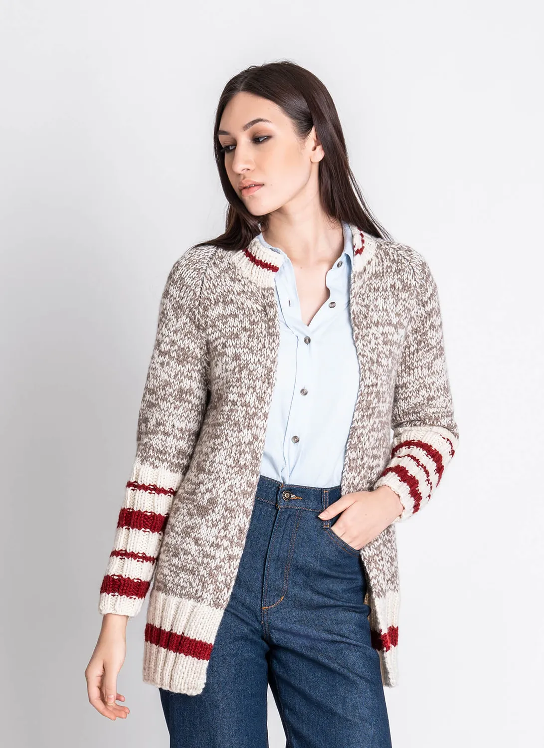 Blue Sky Fibers Classic Series Hood River Cardigan Strickanleitung Worsted