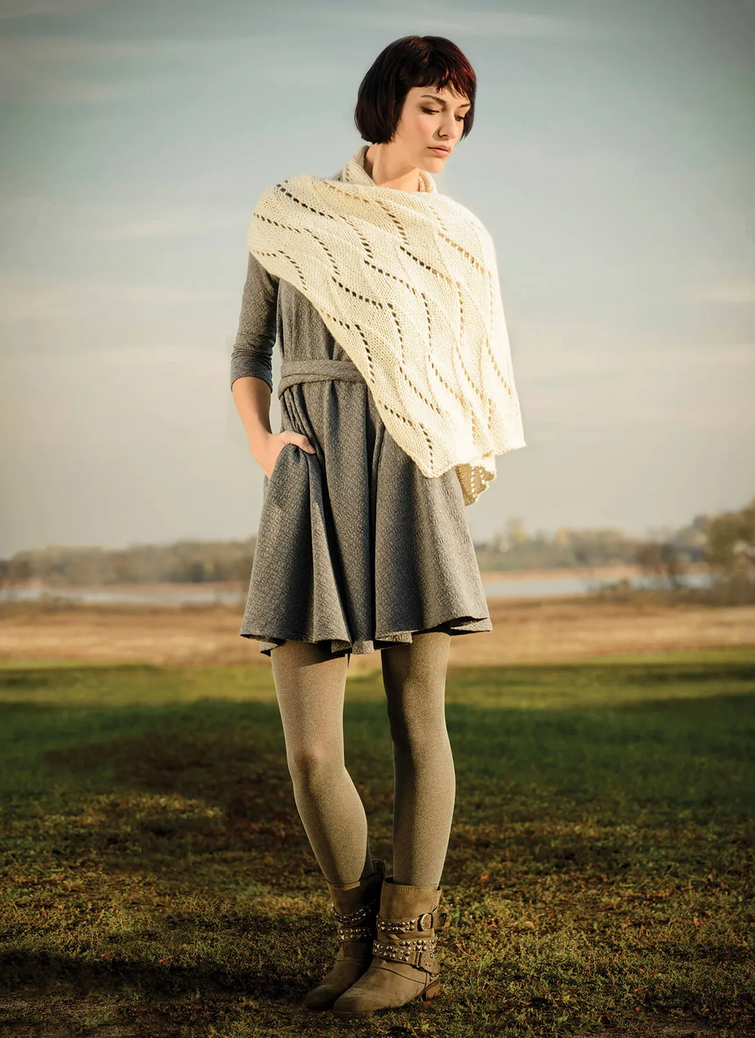 Blue Sky Fibers Classic Cane Bay Wrap Strickanleitung Spitze